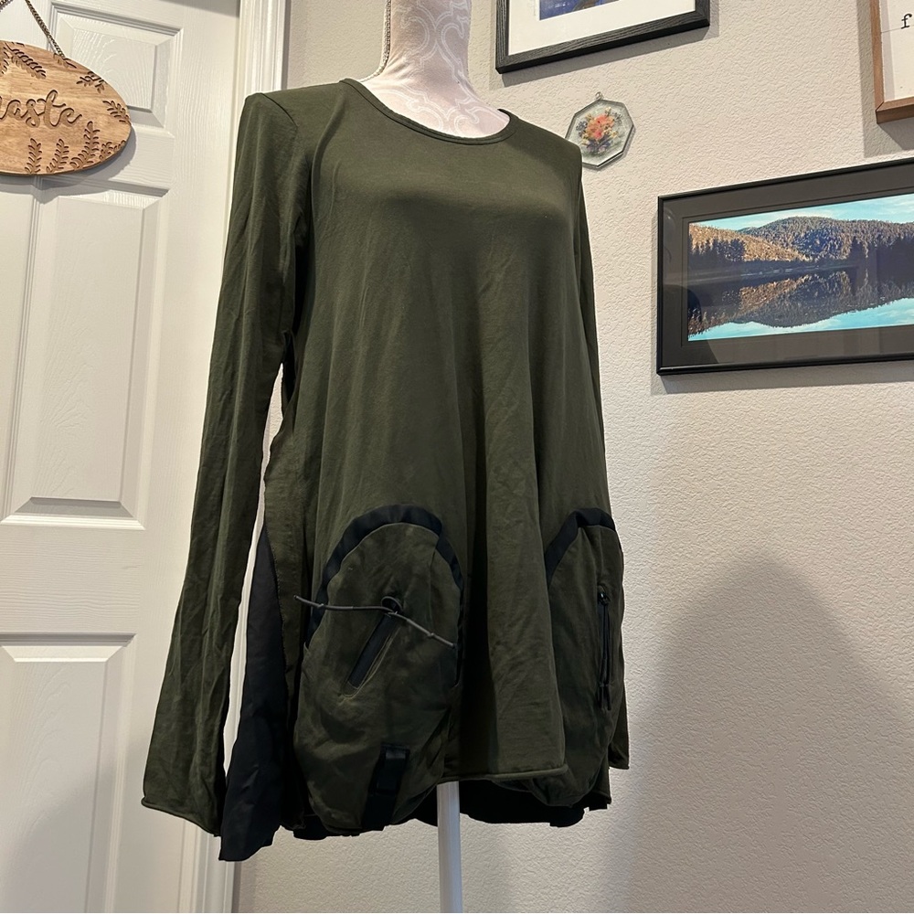 RUNDHOLZ DIP Green & Black Tunic Tied Back Military Utility Size Medium - Picture 6 of 16
